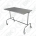 MBKMA 009 - MESA AUXILIAR 50 X 100 CM - TOTALMENTE AÇO INOXIDÁVEL - 01 PRATELEIRA COM ALTURA REGULÁVEL