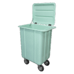CARRO COLETOR EM FIBERGLASS COM TAMPA - 230 LITROS PNEUS MACIÇOS 06"