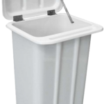 CARRO COLETOR HAMPER EM FIBERGLASS COM TAMPA - 140 LITROS RODÍZIOS 03"