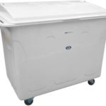 CARRO CONTAINER EM FIBERGLASS COM TAMPA - 630 LITROS RODÍZIOS 04"