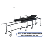Maca de Transferência Aço Inoxidável com leito deslizante e dois cavaletes modelo BKMT 004.