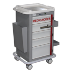 CARRO DE MEDICAÇÕES 05 GAVETAS, MODELO BEIRA LEITO