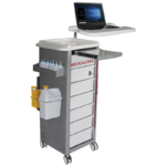 CARRO DE MEDICAÇÕES 07 GAVETAS COM MESA PARA NOTEBOOK